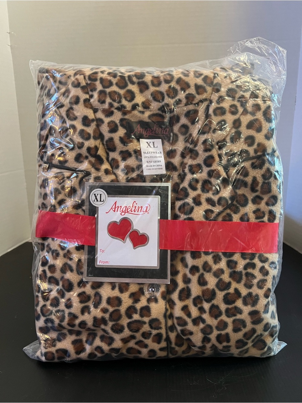Angelina Leopard Print Plush pajamas in Brown and Black